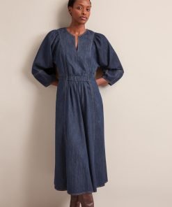 Jude Denim Maxi Dress - Dark Blue
