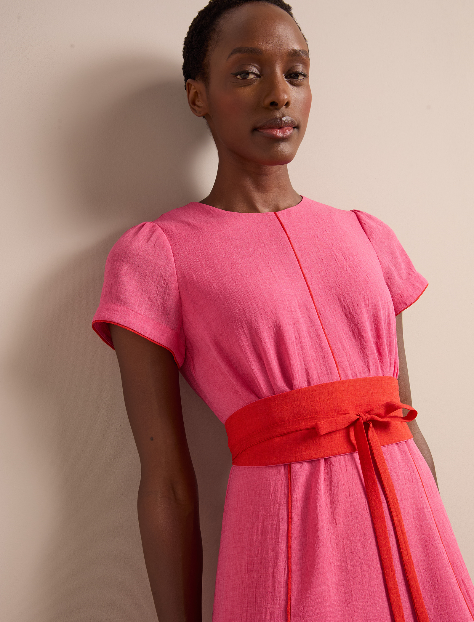 Rosie Techni Voile Maxi Dress - Hot Pink Crimson - Image 3