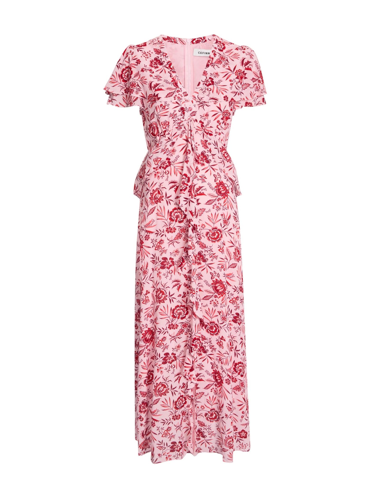 Vivienne Cotton Blend Maxi Dress - Pink Palm Floral Print - Image 7