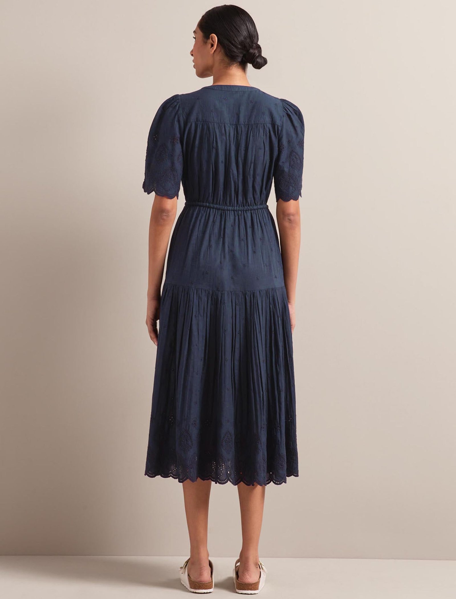 Nicole Organic Cotton Maxi Dress - Navy - Image 3